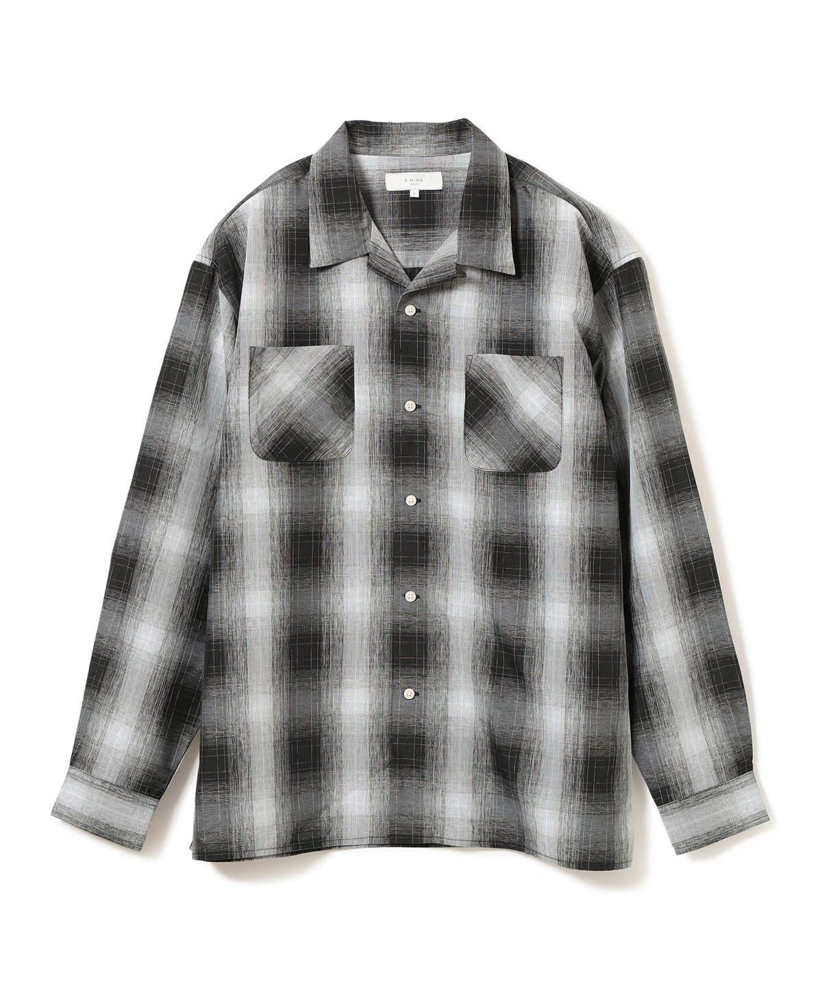 【+15%ポイントUP】ポリエステル チェック オープンカラー シャツ シャツ・ブラウス MEN BLACK XL 【+15%ポイントUP】ポリエステル チェック オープンカラー シャツ シャツ・ブラウス MEN BLACK XL