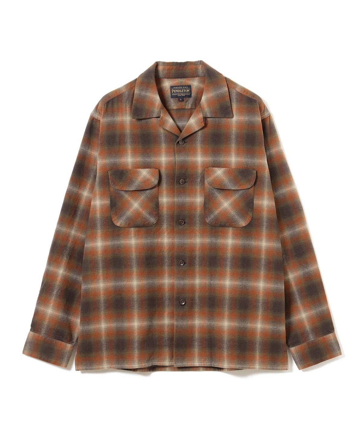 【+15%ポイントUP】【別注】PENDLETON ペンドルトン / チェック オープンカラー シャツ シャツ・ブラウス MEN BROWN M 【+15%ポイントUP】【別注】PENDLETON ペンドルトン / チェック オープンカラー シャツ シャツ・ブラウス MEN BROWN M
