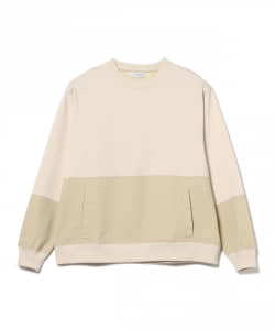 ▲布帛切替 ドロップショルダー スウェットシャツ