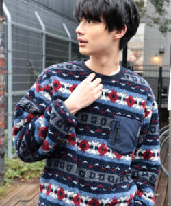 ▲B:MING by BEAMS / フェアアイル フリース クルーネック
