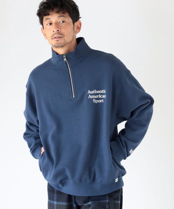 90s-00s RUSSELL ATHLETIC ハーフジップ スウェット L