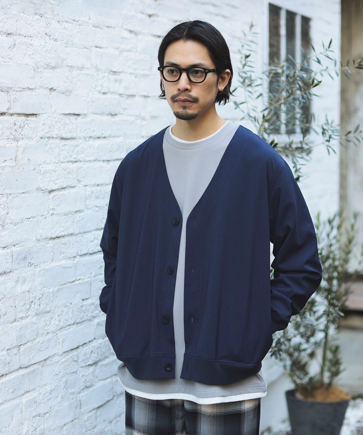 トロピカル ポリエステル カーディガン トップス MEN NAVY S トロピカル ポリエステル カーディガン トップス MEN NAVY S