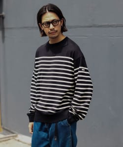 ▲ORCIVAL / パネルボーダー スウェット プルオーバー