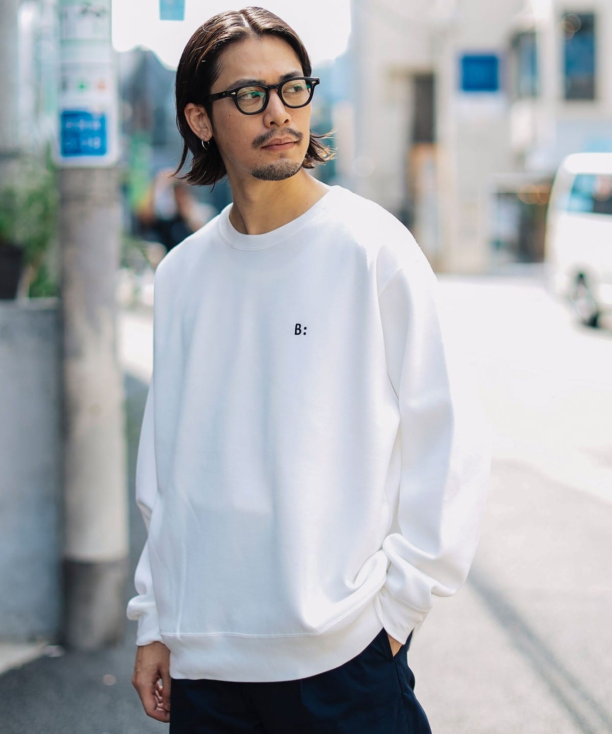 B:MING by BEAMS（ビーミング by ビームス）ワンポイント ダンボールニット クルーネック スウェット（トップス  スウェット）通販｜BEAMS