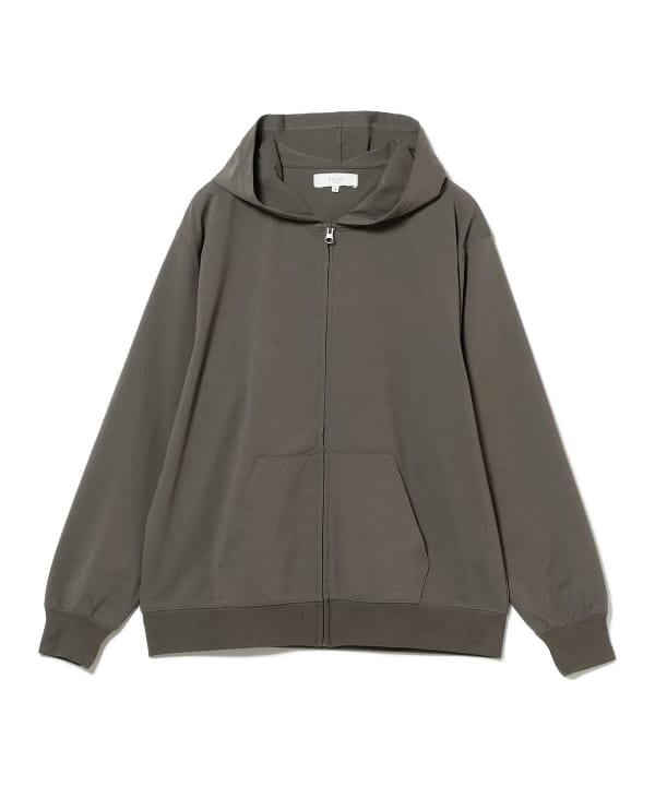 00s BEAMS ボーダー フルジップ パーカー ベロア ブラウン L B:MING by BEAMS（ビーミング by ビームス）【タイムセール