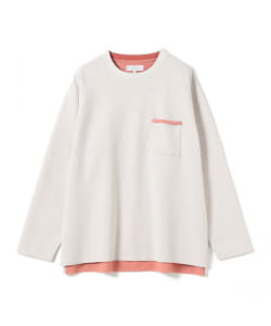 【+15%ポイントUP】ダブルフェイス クルーネック カットソー
