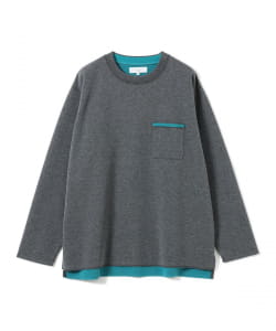 【+15%ポイントUP】ダブルフェイス クルーネック カットソー