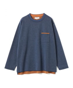 【+15%ポイントUP】ダブルフェイス クルーネック カットソー