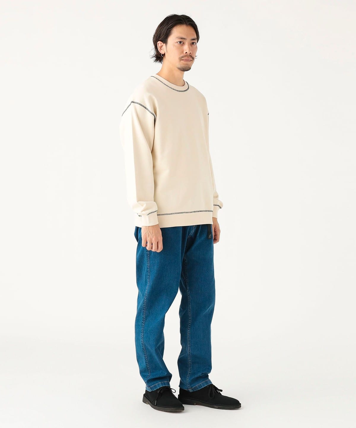 B:MING by BEAMS（ビーミング by ビームス）ステッチ クルーネック 