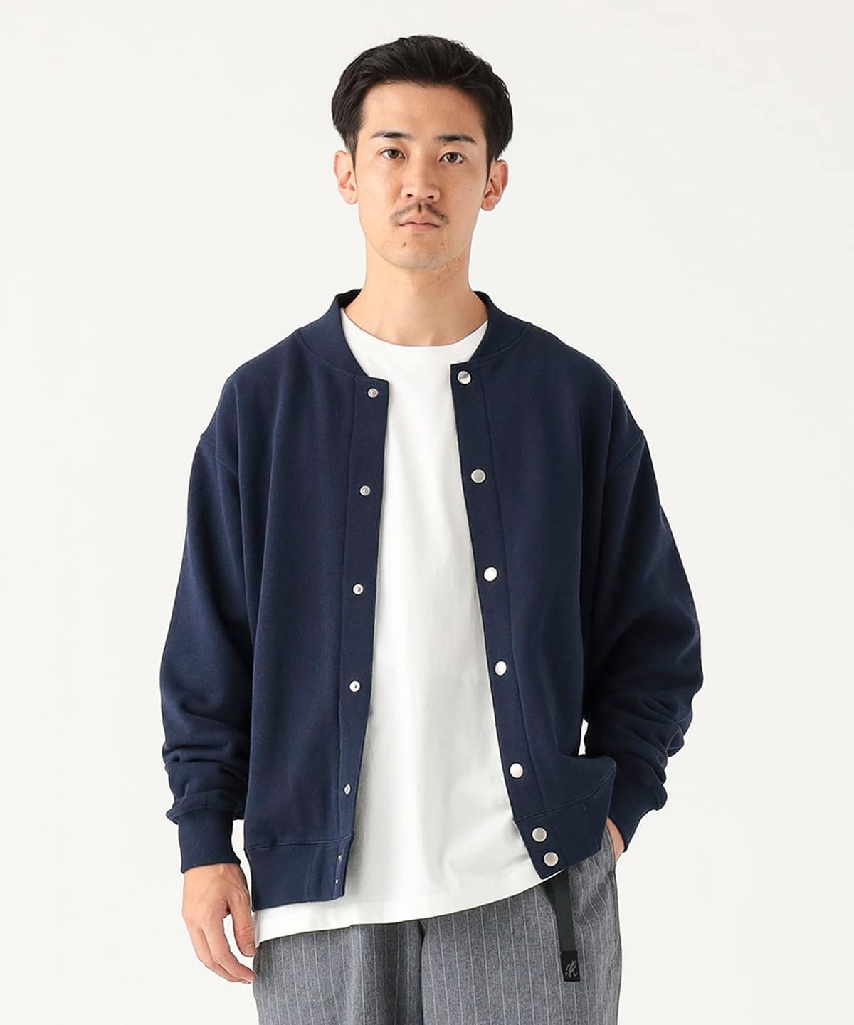 スウェット スナップ カーディガン トップス MEN ナスコン M スウェット スナップ カーディガン トップス MEN ナスコン M