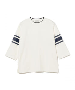 ▲B:MING by BEAMS / ラインフットボール 7分袖 Tシャツ