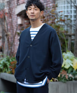 ▲ダブルフェイス 梨地 Vカーディガン