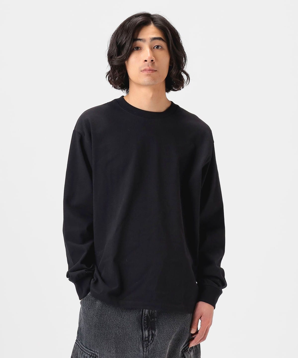 ヘビーウエイト クルーネック カットソー Tシャツ・カットソー MEN BLACK S ヘビーウエイト クルーネック カットソー Tシャツ・カットソー MEN BLACK S