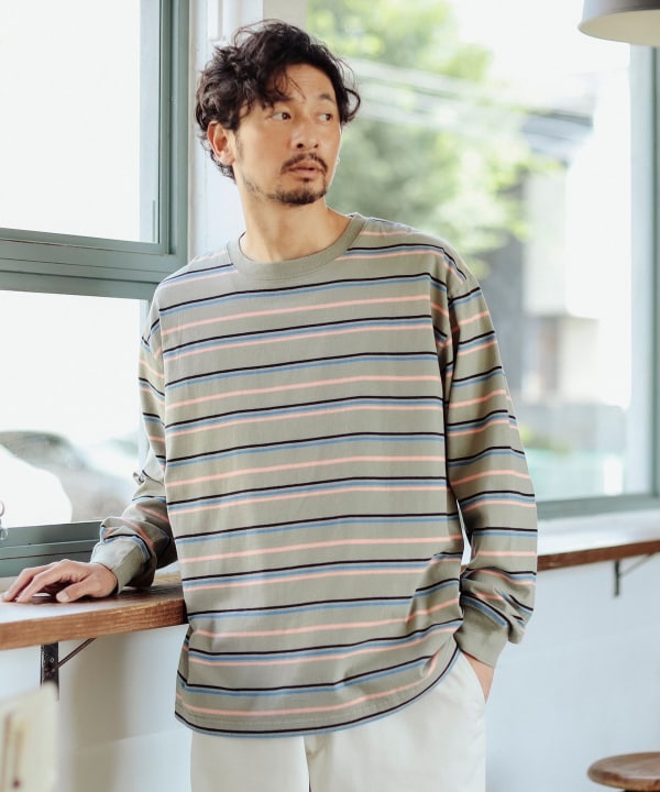 beams japan セール ボーダーカットソー