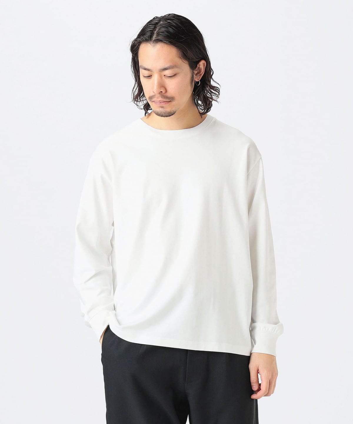 ギザコットン ミックス クルーネック カットソー Tシャツ・カットソー MEN OFF WHITE L ギザコットン ミックス クルーネック カットソー Tシャツ・カットソー MEN OFF WHITE L