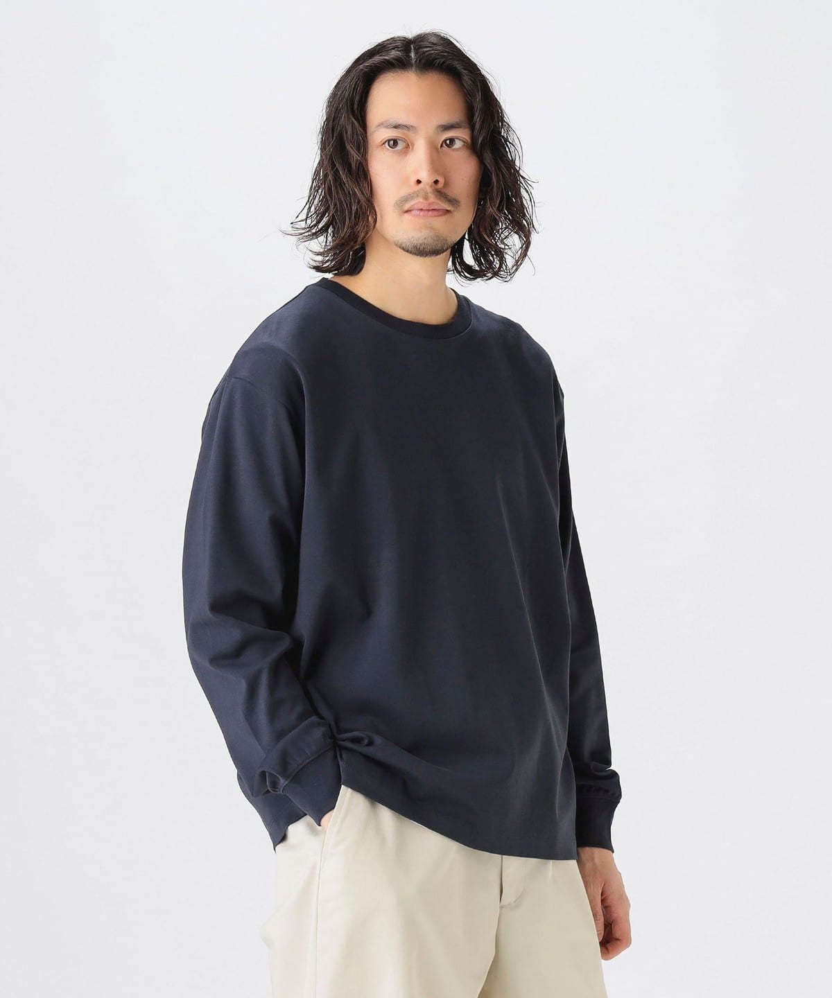 ギザコットン ミックス クルーネック カットソー Tシャツ・カットソー MEN NAVY XL ギザコットン ミックス クルーネック カットソー Tシャツ・カットソー MEN NAVY XL