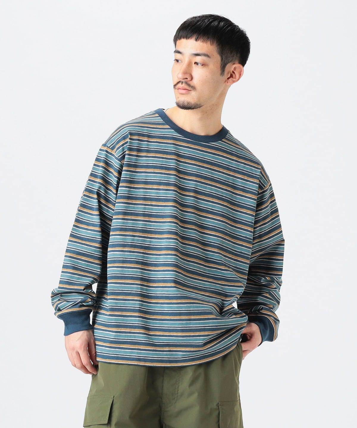 【4/24新規値下げ】プリント ボーダー クルーネック カットソー Tシャツ・カットソー MEN NAVY S 【4/24新規値下げ】プリント ボーダー クルーネック カットソー Tシャツ・カットソー MEN NAVY S