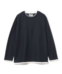 フェイクレイヤード ワッフル クルーネック Tシャツ