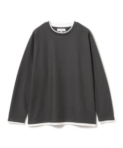 フェイクレイヤード ワッフル クルーネック Tシャツ