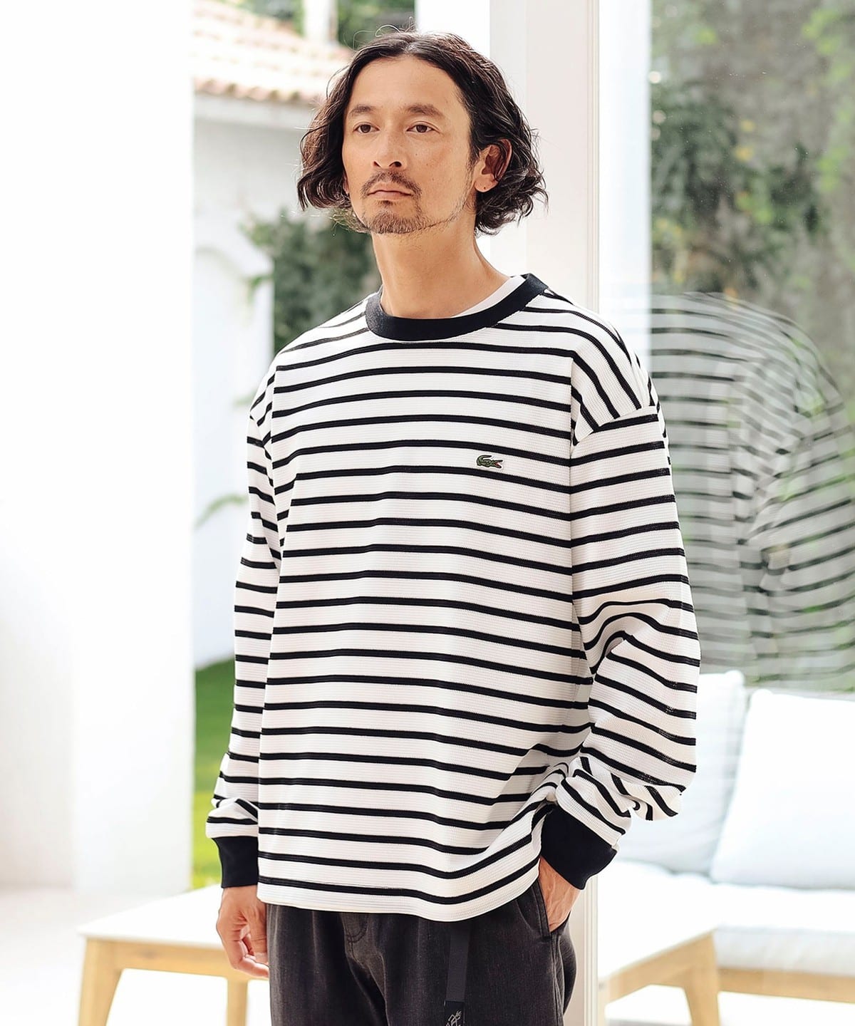 【+15%ポイントUP】【別注】LACOSTE ラコステ / カノコ ボーダー ロングスリーブ Tシャツ Tシャツ・カットソー MEN NATURAL×BLACK 3 【+15%ポイントUP】【別注】LACOSTE ラコステ / カノコ ボーダー ロングスリーブ Tシャツ Tシャツ・カットソー MEN NATURAL×BLACK 3