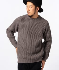 ▲B:MING by BEAMS / 変形畔編みクルーネックニット