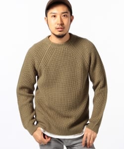 ▲B:MING by BEAMS / 変形畔編みクルーネックニット
