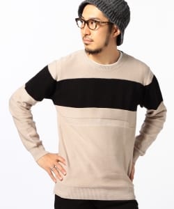 ▲B:MING by BEAMS / 切替クルーネックニット