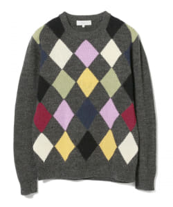 ▲B:MING by BEAMS / 5ゲージ アーガイル クルーネックニット