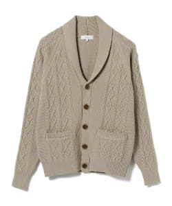B:MING by BEAMS / 5ゲージ アラン ショールカラー カーディガン