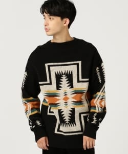 ▲PENDLETON × B:MING by BEAMS / 別注 ジャカード クルーネック ニット