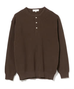 ▲B:MING by BEAMS / 14ゲージ 片畦 ヘンリーネック ニット
