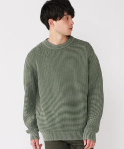 ▲B:MING by BEAMS / 7ゲージ アシッドウォッシュ クルーネックニット