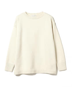 ▲コットンヘンプ ウォッシュド クルーネックニット