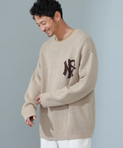 ▲Manhattan Portage / ウールミックス ジャカード クルーネック ニット