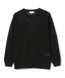 メッシュ編み クルーネック ニット