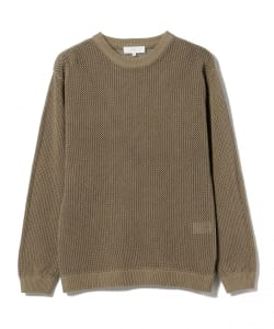 メッシュ編み クルーネック ニット