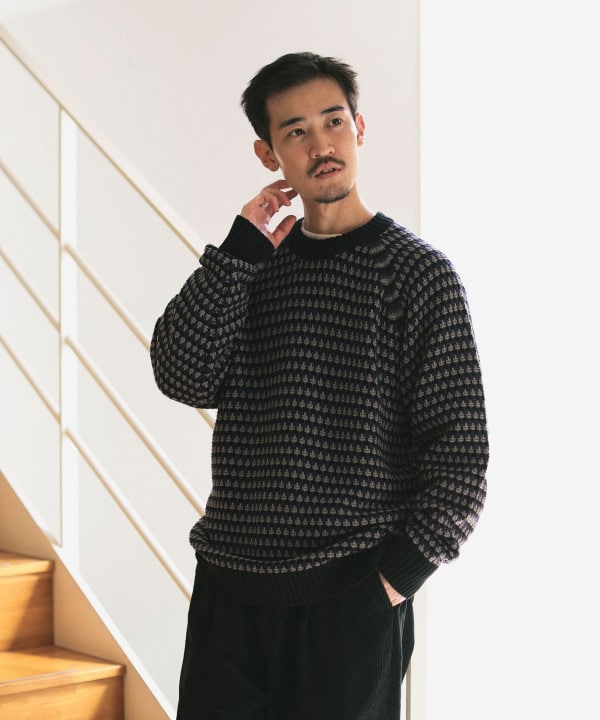 B:MING by BEAMS (B:MING by BEAMS) Border big silhouette crew