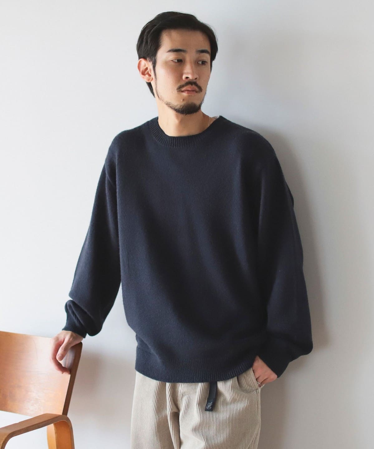 5ゲージ ソリッド クルーネック ニット トップス MEN NAVY S 5ゲージ ソリッド クルーネック ニット トップス MEN NAVY S