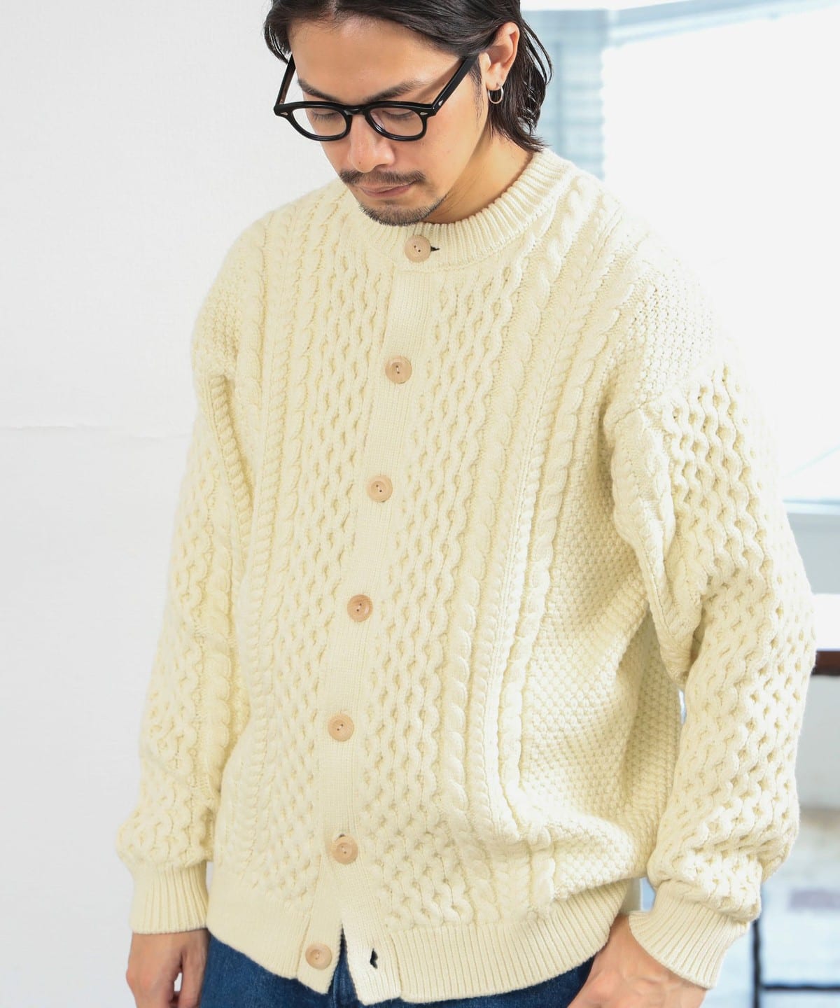 L. L.Bean エル・エル・ビーン / Wayne Fisherman's Cardigan トップス MEN Natural S L. L.Bean エル・エル・ビーン / Wayne Fisherman's Cardigan トップス MEN Natural S