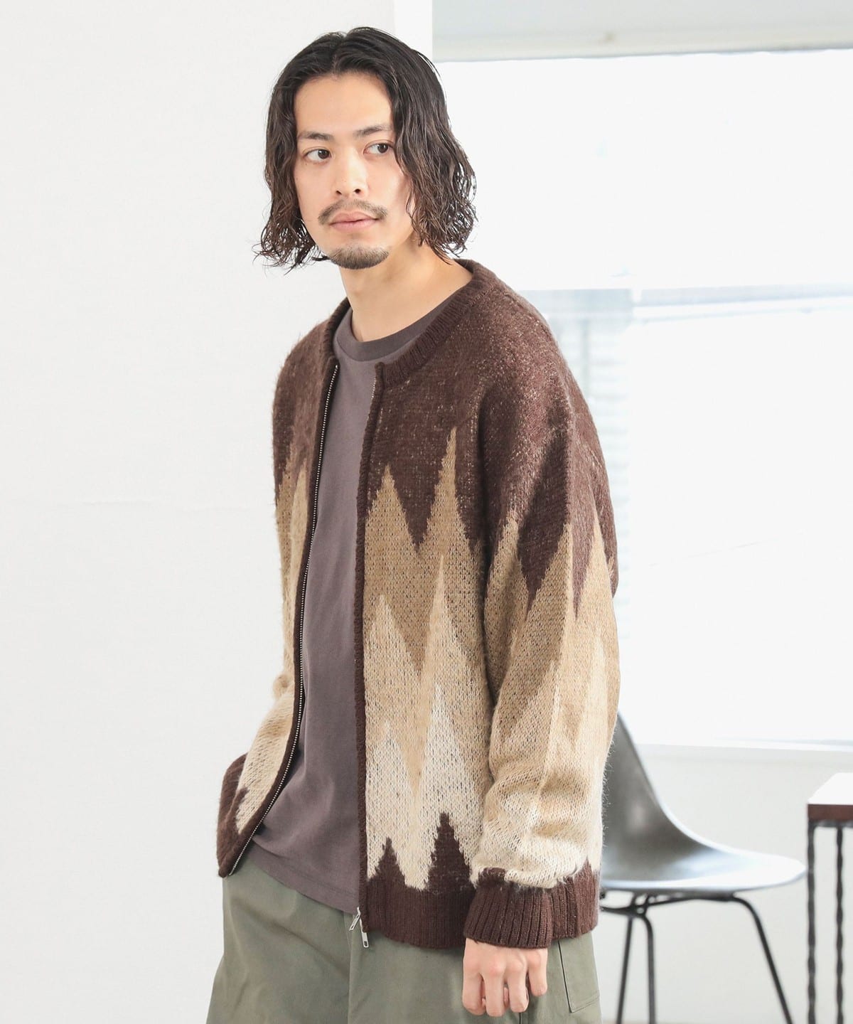 SALE／20%OFF】ambiance / ジャカード ショートスリーブ ニット 24SS B:MING by BEAMS ビーミング ライフストア  バイ ビームス トップス ニット ブルー オレンジ【RBA_E】【送料無料】[Rakuten 何気無い Fashion]