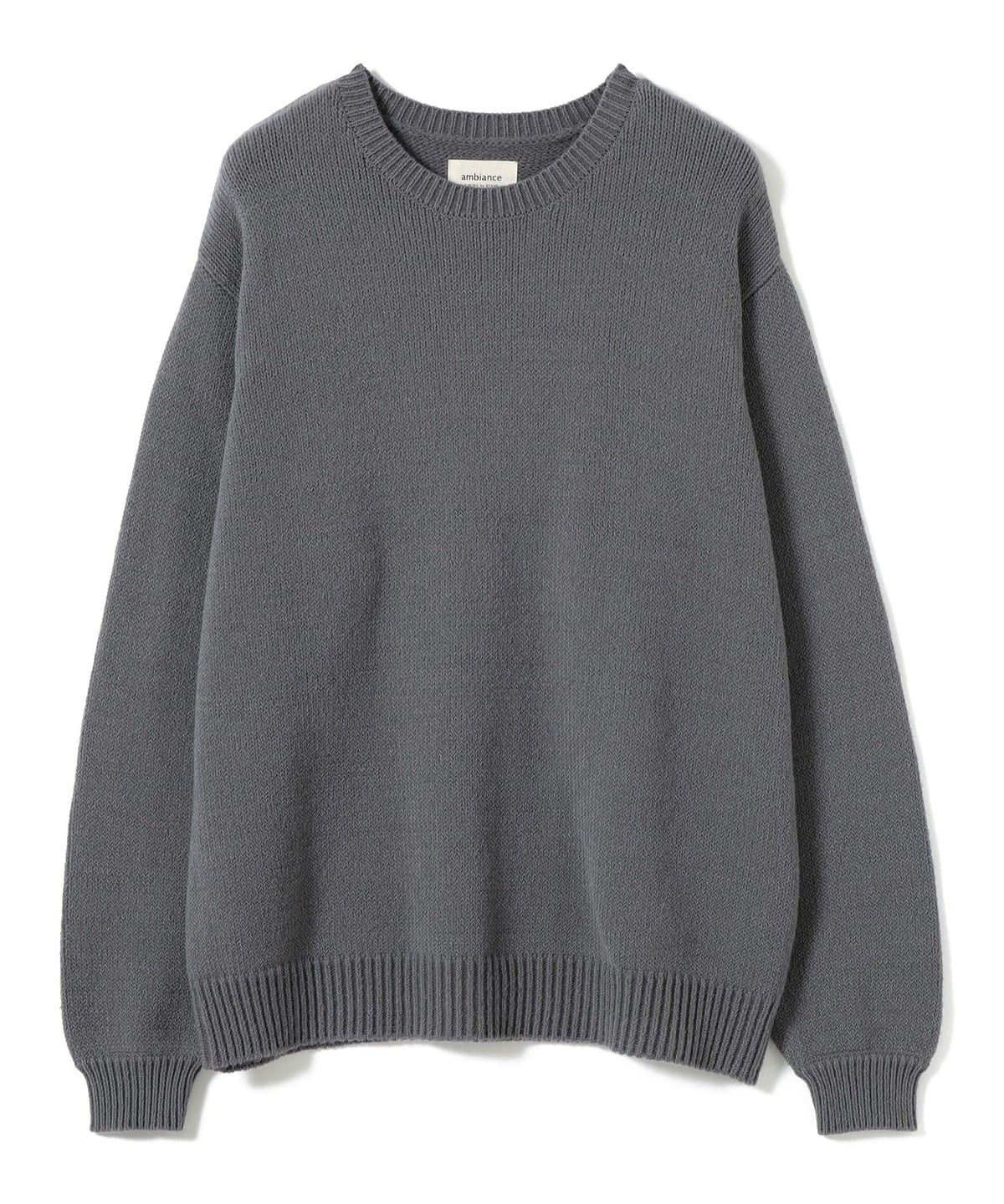 ambiance / 3ゲージ リフレクター クルーネック ニット トップス MEN GREY S ambiance / 3ゲージ リフレクター クルーネック ニット トップス MEN GREY S