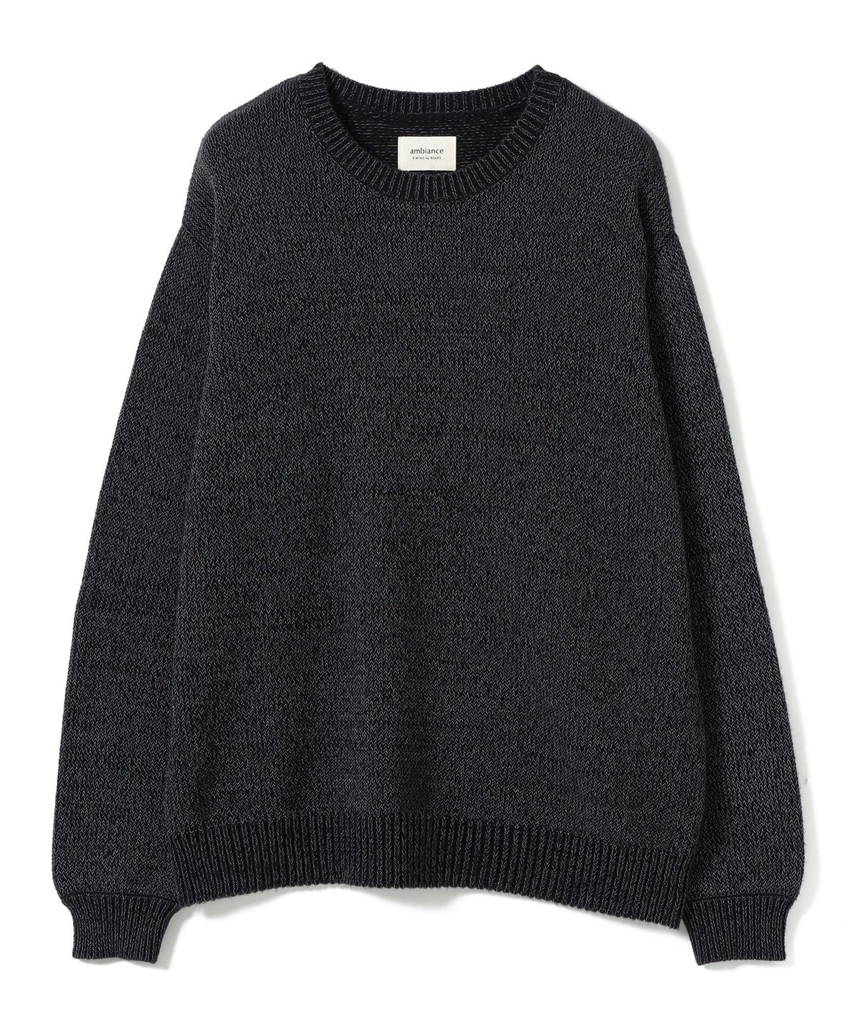 ambiance / 3ゲージ リフレクター クルーネック ニット トップス MEN BLACK M ambiance / 3ゲージ リフレクター クルーネック ニット トップス MEN BLACK M