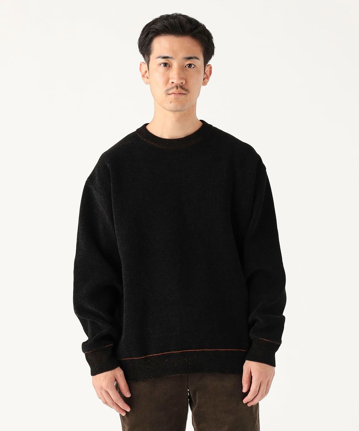 9ゲージ モール ダブルフェイス ニット トップス MEN BLACK XL 9ゲージ モール ダブルフェイス ニット トップス MEN BLACK XL