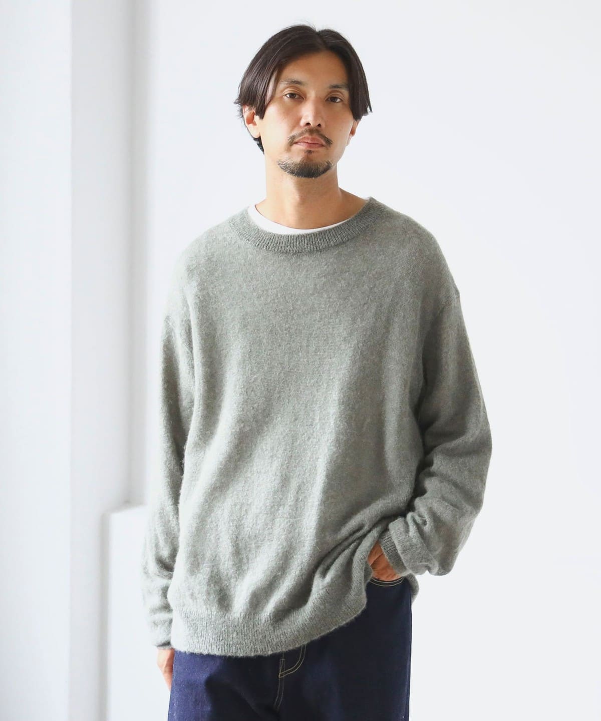 SIMPLE YET / 7ゲージ シアー ニット トップス MEN MOSS GREEN M SIMPLE YET / 7ゲージ シアー ニット トップス MEN MOSS GREEN M