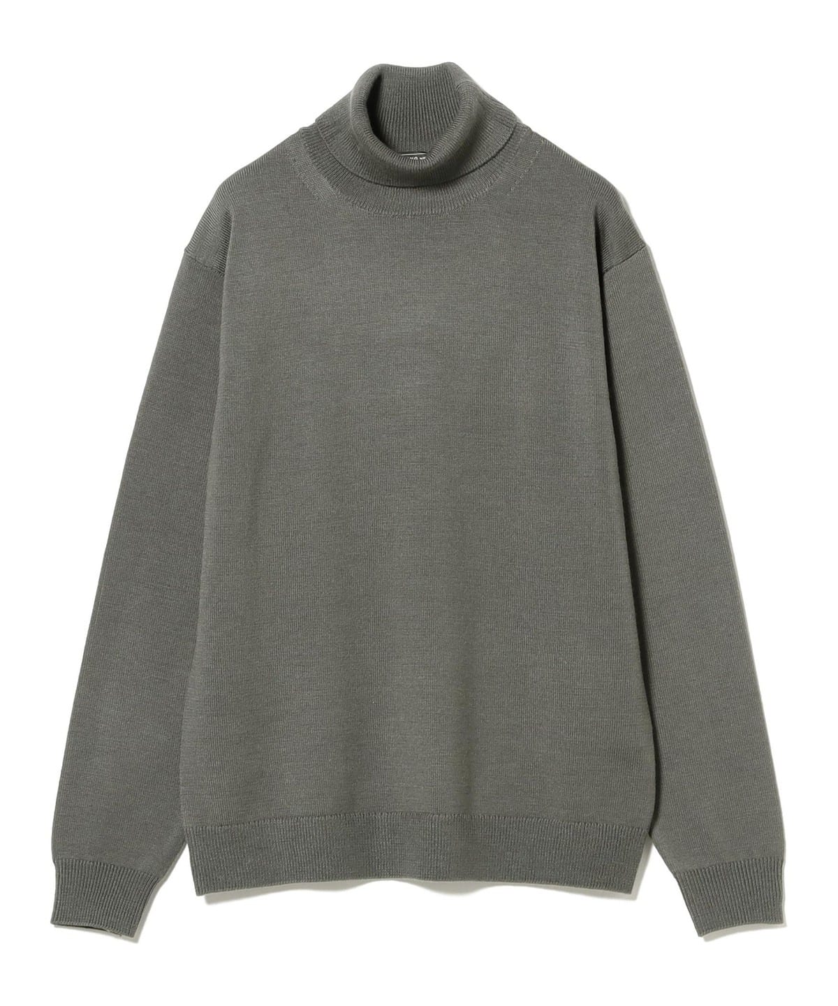 9ゲージ タートルネック ニット トップス MEN GREY S 9ゲージ タートルネック ニット トップス MEN GREY S