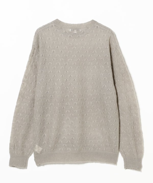 nanamica メッシュ クルーネック ニット セーター 光電子 L B:MING by BEAMS（ビーミング by ビームス）7ゲージ メッシュ クルー