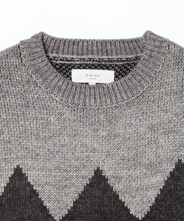 B:MING by BEAMS（ビーミング by ビームス）5ゲージ アーガイル ニット
