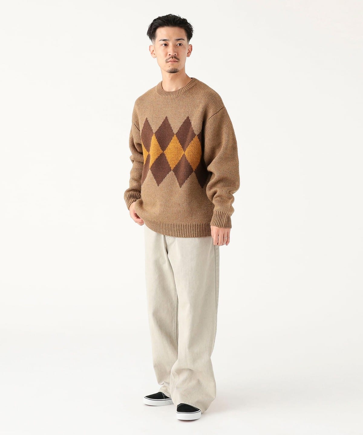 B:MING by BEAMS（ビーミング by ビームス）5ゲージ アーガイル ニット