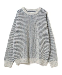 5ゲージ 片畦 メランジ クルーネック ニット