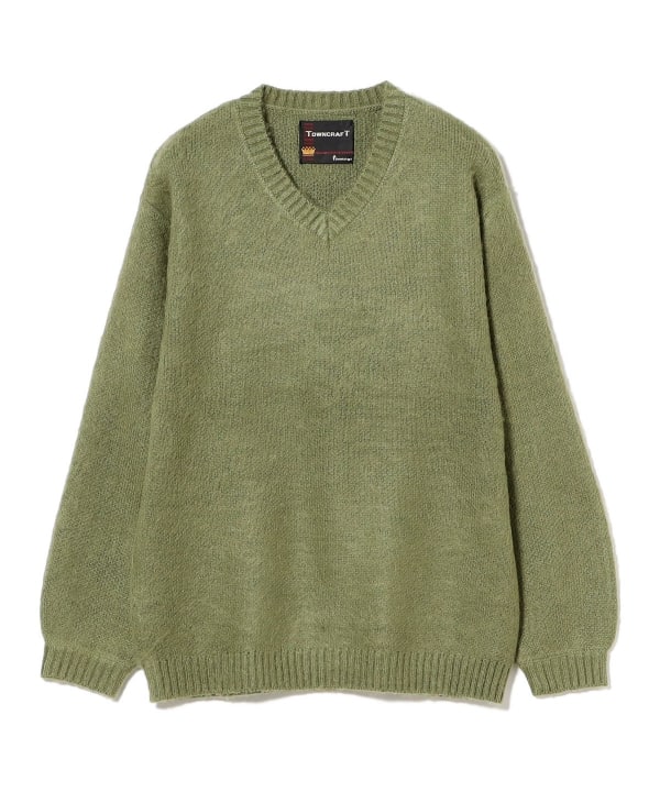 TOWNCRAFT ダークグレー Vネック セーター XL 別注TOWN CRAFT ⁄ シャギー Vネック ニット（ニット⁄セーター